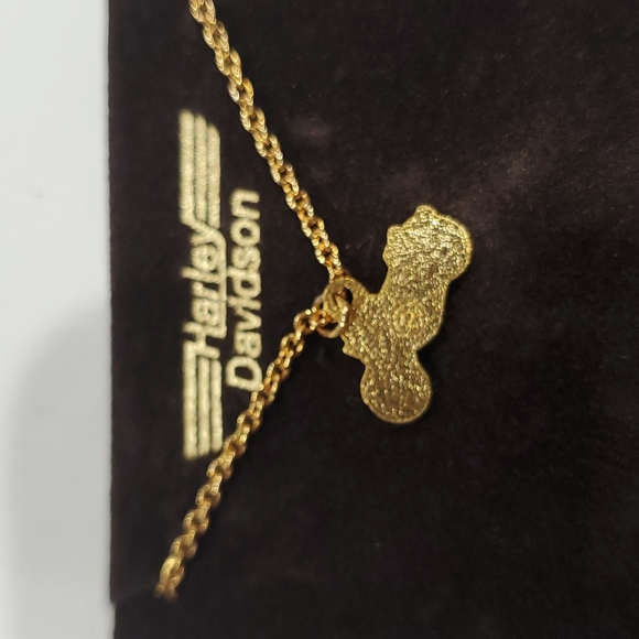 Harley Davidson necklace gold colored 18 inch chain - Picture 3 of 5